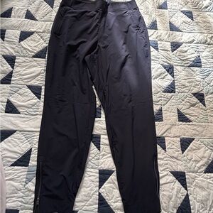 Athleta Navy Polyester Elastic Waist Ankle Zip Jogger Pant Women’s 14